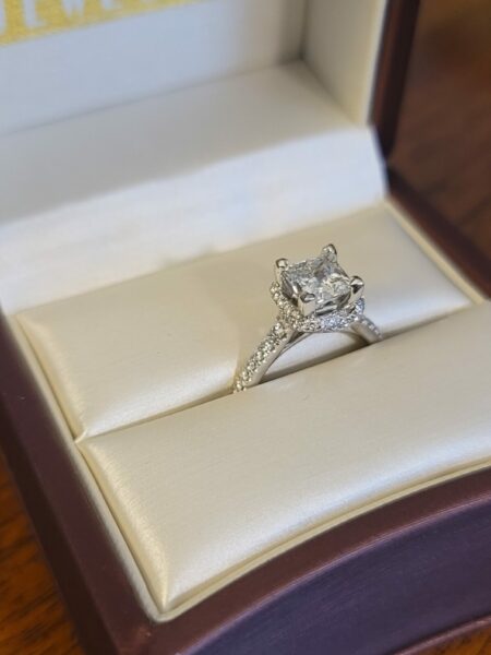 GCAL Certified 1.59 CT H VS 2 Lab Grown Princess Cut Diamond Ring - Image 4