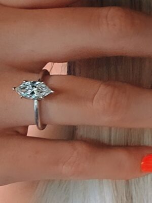 1.6 CT H VVS2 Lab Grown Marquise Brilliant Diamond Ring