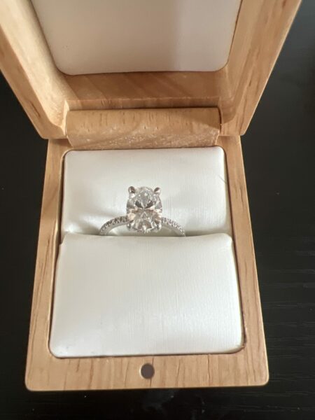 Brilliant Earth 2.05 CT F VS 1 Lab Grown Oval Ideal Diamond Ring - Image 3