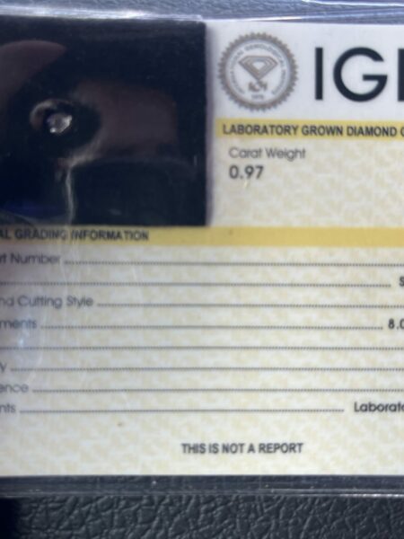 IGI Certified 0.97 CT D VS2 Lab Grown Oval Brilliant Diamond Ring - Image 3