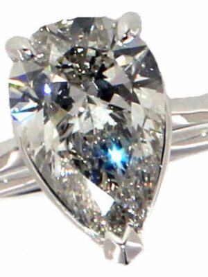 IGI Certified  5.00 CT H VS 1 Pear Cut Laboratory Diamond Ring