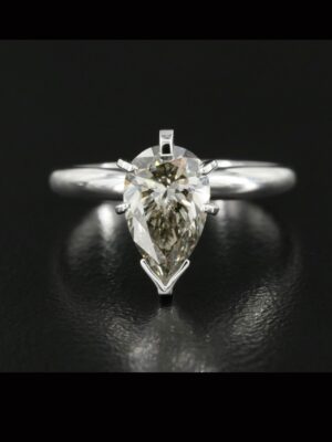 1.54 CT K-L VVS2-VS1 Pear Cut Lab Grown Diamond Solitare Ring