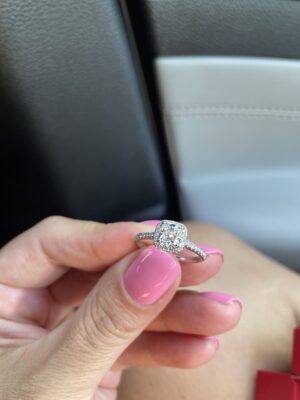 GIA Certified 1.0 CT G VS 1 Cushion Modified Brilliant White Gold Ring