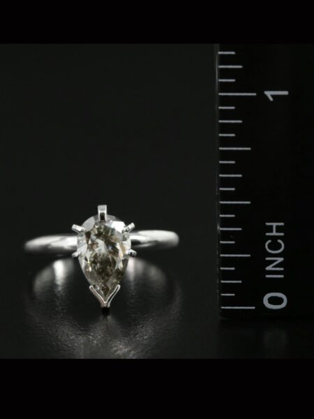 1.54 CT K-L VVS2-VS1 Pear Cut Lab Grown Diamond Solitare Ring - Image 5