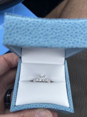 1.17 CT G VS1 LAB-GROWN PRINCESS CUT DIAMOND ENGAGEMENT RING