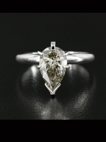 1.54 CT K-L VVS2-VS1 Pear Cut Lab Grown Diamond Solitare Ring - Image 8