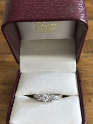 0.75 CTW H-I SI Three Round Brilliant Diamonds Ring