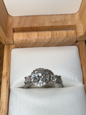 1.20 CT D IF Lab Grown Round Ideal Cut Diamond Ring