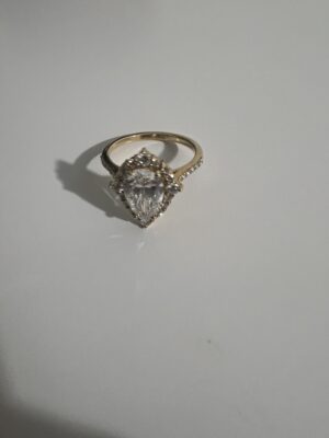 IGI Certified 2.11 CT E VS1 Lab Grown Pear Brilliant Diamond Ring