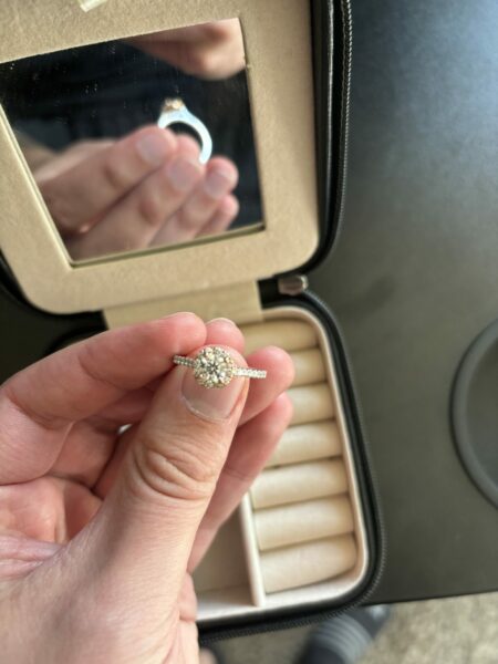 0.70 CT G VS Lab Grown Round Diamond 14k White Gold Ring - Image 5