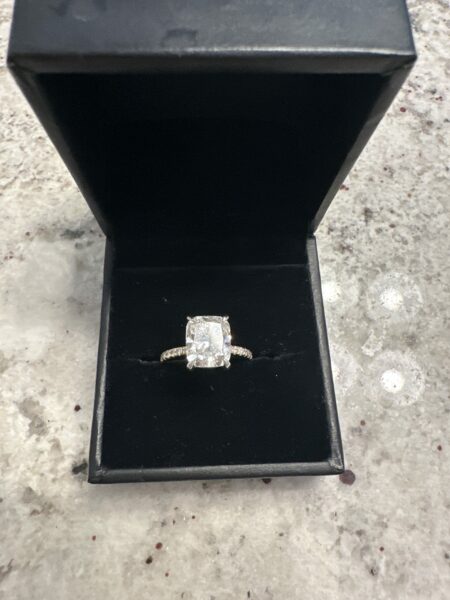 IGI Certified 3.43 CT G VS 1 Lab Grown Cushion Cut Center Brilliant Lab Grown Diamond Ring - Image 8