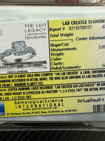 1.17 CTW E VVS2 Lab Grown Leo Princess Cut Diamond Ring - Image 4