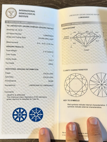 IGI Certified 2.19 CT F VVS2 Lab Grown Round Brilliant Diamond Ring - Image 2