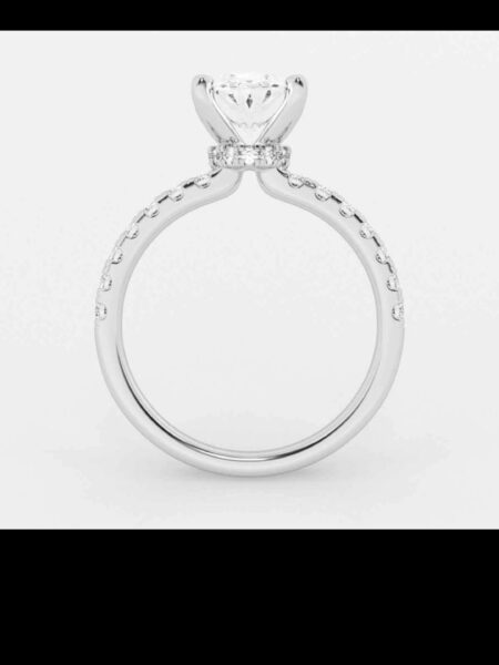 IGI Certified 2.01 CT G VS1 Lab Grown Hidden Halo Oval Brilliant Diamond Ring - Image 2