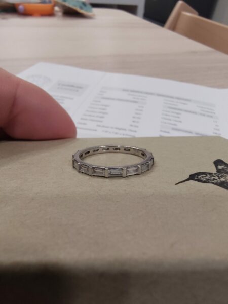 GIA Certified 1.5 CT H VS2 Lab Grown Brilliant Round Diamond Ring and Matching Wedding Band - Image 6