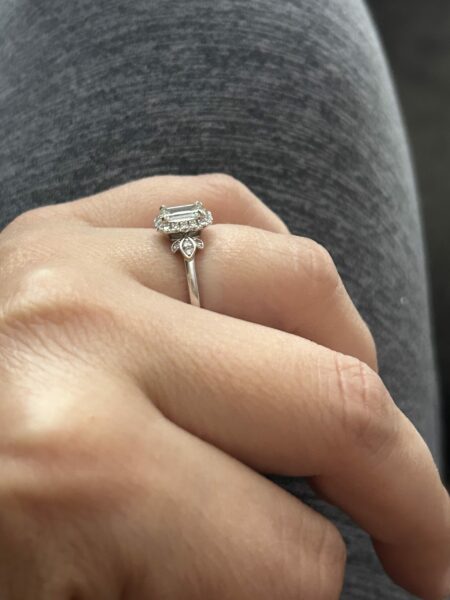 Brilliant Earth 0.74 CT I VS2 Lab Grown Emerald Cut Diamond Ring with Wedding Band - Image 7