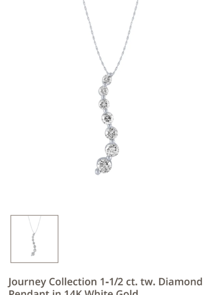 1.5 CTW HI I1-I2 Round Diamond 14 KT Gold Necklace - Image 4