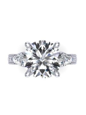 IGI Certified 3.55 CT H VVS2 Lab Grown Round Brilliant Diamond Ring