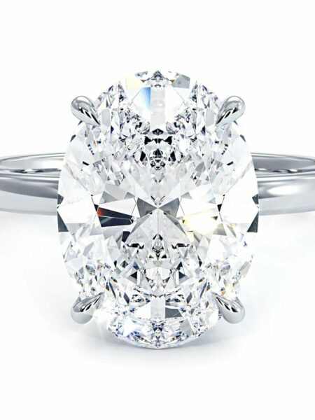 IGI Certified 5.25 CT D SI1 Oval Brilliant Lab Grown Diamond Ring - Image 5