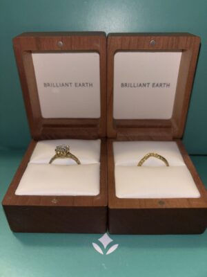 Bridal Set - Engagement ring with IGI Certified 1.25 CT F VS1 Lab Grown Round Brilliant Diamond