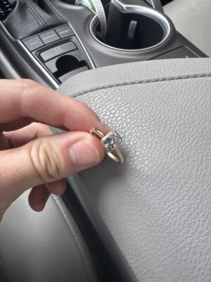 IGI Certified 0.95 CT E VS 2 Lab Grown Cut Cornered Rectangular Modified Brilliant Diamond Ring