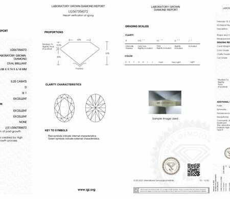 IGI Certified 5.25 CT D SI1 Oval Brilliant Lab Grown Diamond Ring - Image 2