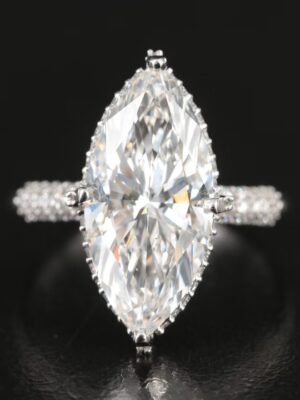 IGI Certified 4.37 CT F VS 1 Lab Grown Marquise Brilliant Diamond Ring