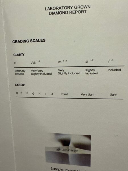 IGI Certified 3.21 CT F VS1 Lab Grown Round Brilliant Diamond Ring - Image 4