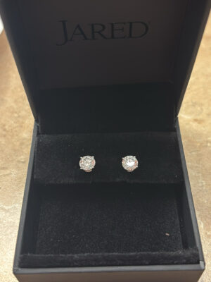 1.5 CTW F SI2 Lab Grown Round Diamond White Gold Earrings