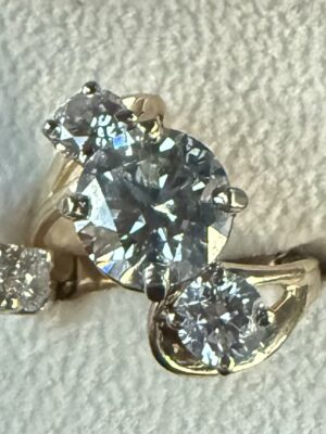 3.51 CT G VS2 Lab Grown Center Stone Round Brilliant Cut Diamond Ring