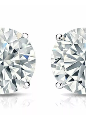 IGI Certified 6.14 CTW Lab Grown Round Brilliant Diamond Earrings