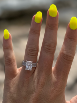 IGI Certified 4.04 CT D VS1 Lab Grown Radiant Cut Diamond Ring