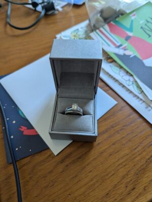 1.03 CT F SI1 Lab Grown Emerald Cut Diamond Ring Set