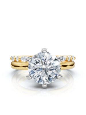 IGI Certified 2.19 CT D VVS2 Lab Grown Round Brilliant Diamond Ring and Matching Band