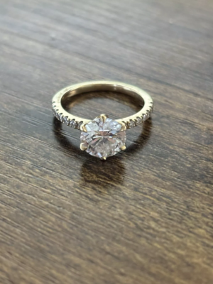2.04 CT D VS1 Lab Grown Super Ideal Round Diamond Ring