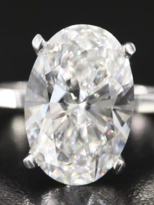 IGI Certified 5.72 CT F VS2 Lab Grown Oval Brilliant Ring
