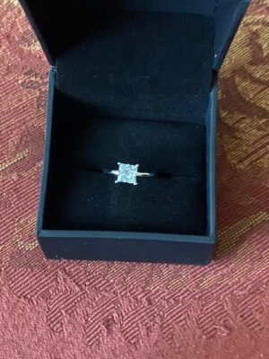 IGI Certified 1.46 CT E SI1 Lab Grown Square Modified Brilliant Diamond Ring with Matching Band