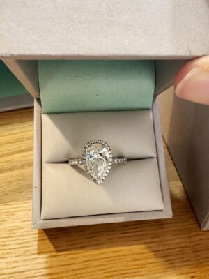 GIA Certified 2.40 CT G VS1 Lab Grown Pear Brilliant Diamond Ring