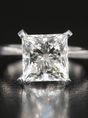 IGI Certified 4.21 CT G VS1 Lab Grown Princess Cut Diamond Ring