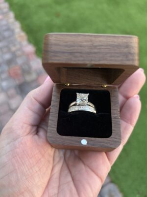 IGI Certified 3.10 CT I-J SI1-SI2 Lab Grown Princess Cut Diamond Ring with Matching Band