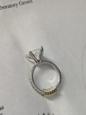 GIA Certified 2.63 CT E VS1 Lab Grown Princess Cut Diamond Ring