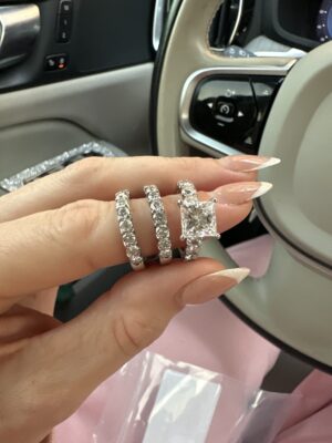 6.0 CTW F VS1 Lab Grown Diamond Wedding Band Set