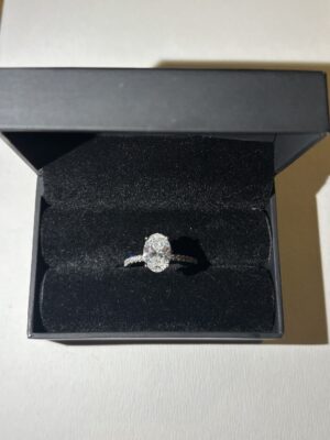 IGI 2.29 CT SI1 D Lab Grown Oval Diamond Ring