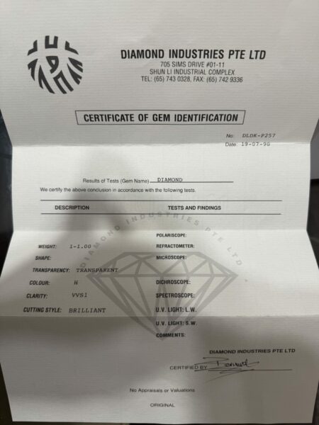 1 CT H VVS1  Lab Grown Brilliant Diamond Ring - Image 4