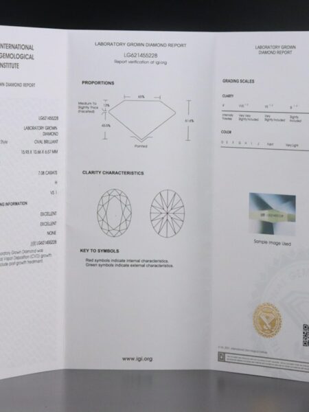 IGI 7.08 Carat H VS1 Oval Lab-Grown Diamond Loose Diamond - Image 9