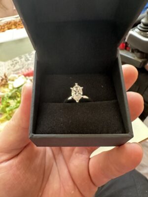 IGI 2.01 Carat F VS1 Marquise Lab-Grown Diamond Ring