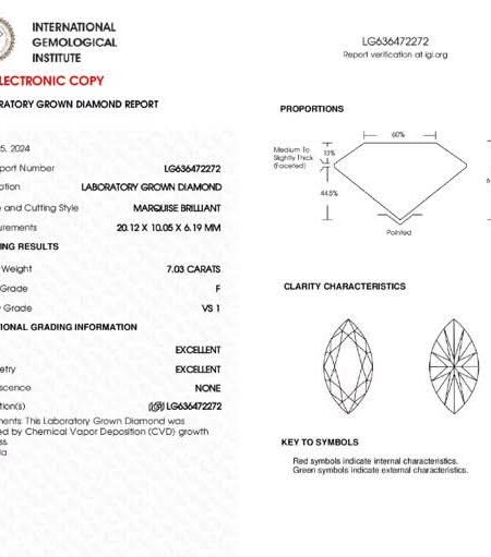 IGI 8 Carat F VS1 Marquise Lab-Grown Diamond Ring - Image 11