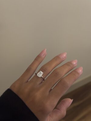 IGI 3.07 Carat D VVS2 Emerald Lab-Grown Diamond Ring