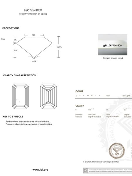 IGI 1.60 Carat D VS1 Emerald Lab-Grown Diamond Loose Diamond - Image 5