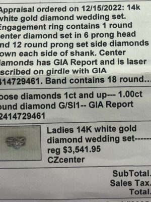 GSI 1 Carat F SI1 Round Lab-Grown Diamond Ring